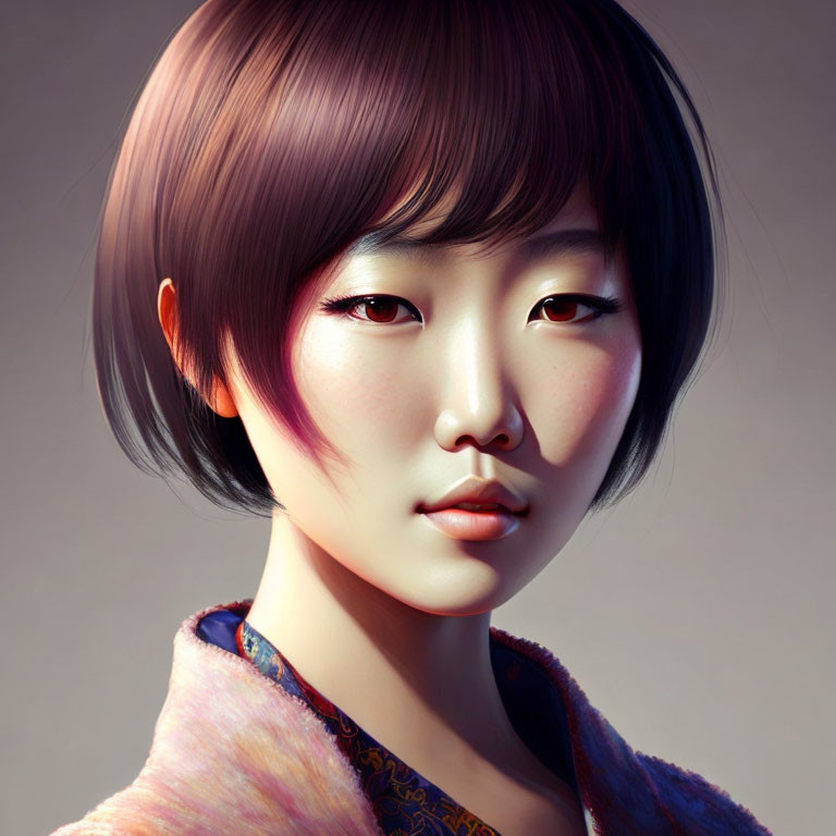 Short hair Japanese girl 