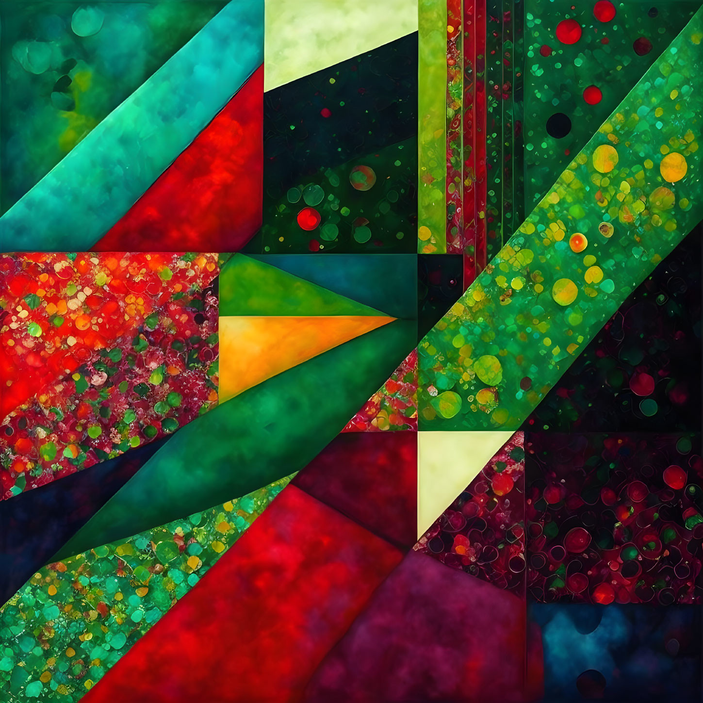 Colorful Abstract Geometric Art with Triangles and Polygons