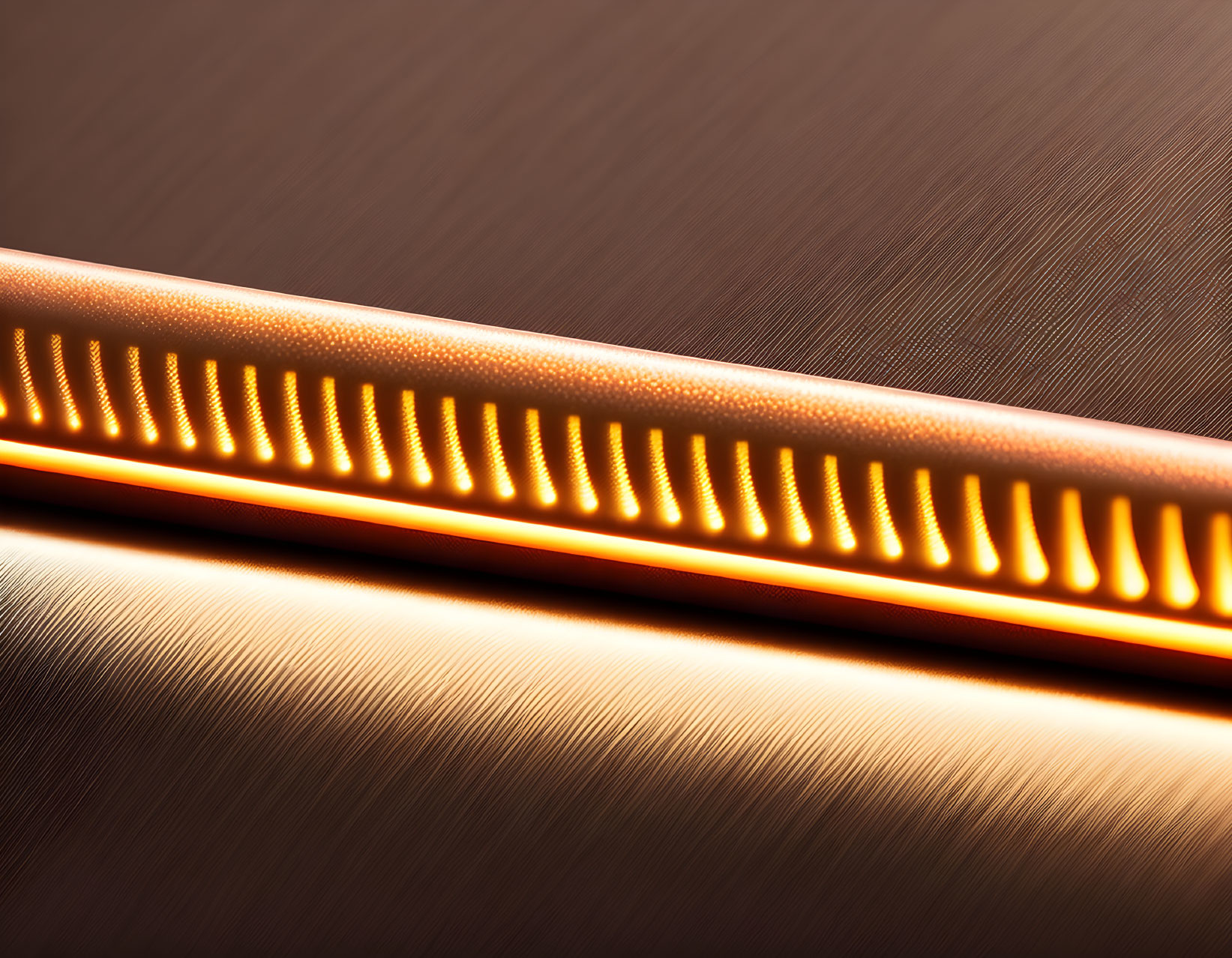 Detailed Close-up of Glowing Orange Lines on Heated Metal Surface