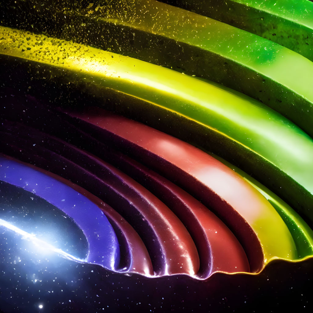 Colorful Light Beams on Dark Background with Rainbow Spectrum