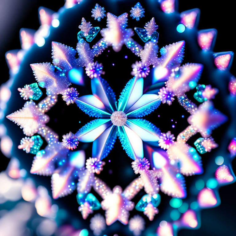 Colorful Fractal Image with Star-Like Pattern