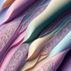 Soft Pink and Blue Abstract 3D Textured Patterns