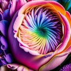 Colorful Flower Bouquet with Fractal-Like Patterns in Pinks, Purples, and