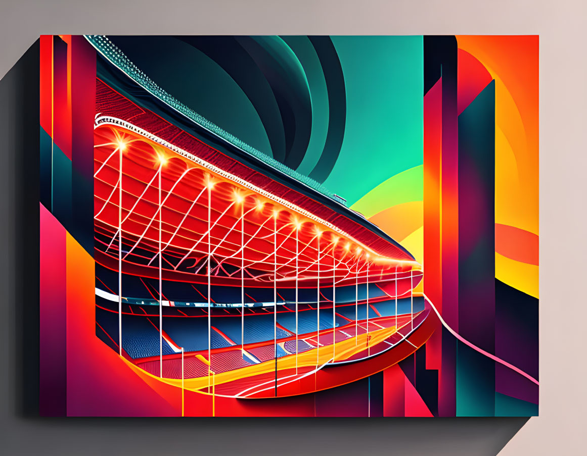 Vivid Abstract Digital Artwork of Futuristic Structure