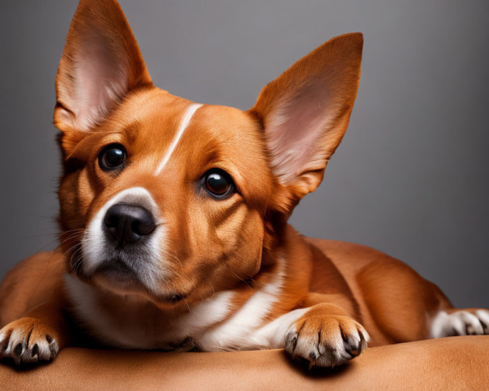 Brown Dog with Large Ears and Soulful Eyes in Close-Up Shot