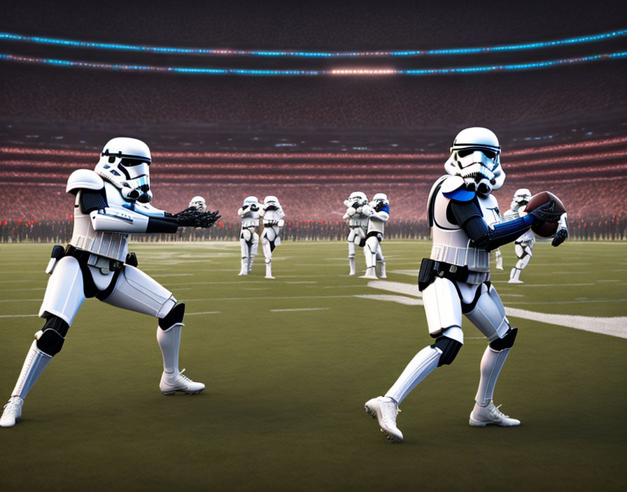 Imperial soldiers engage in American football game