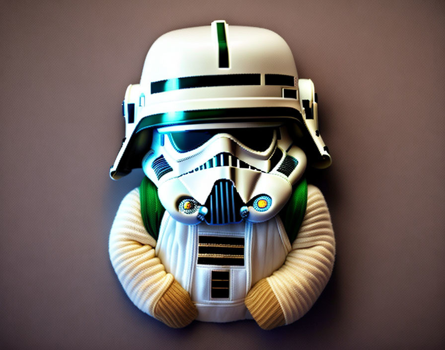 Colorful Stylized Stormtrooper Helmet Illustration