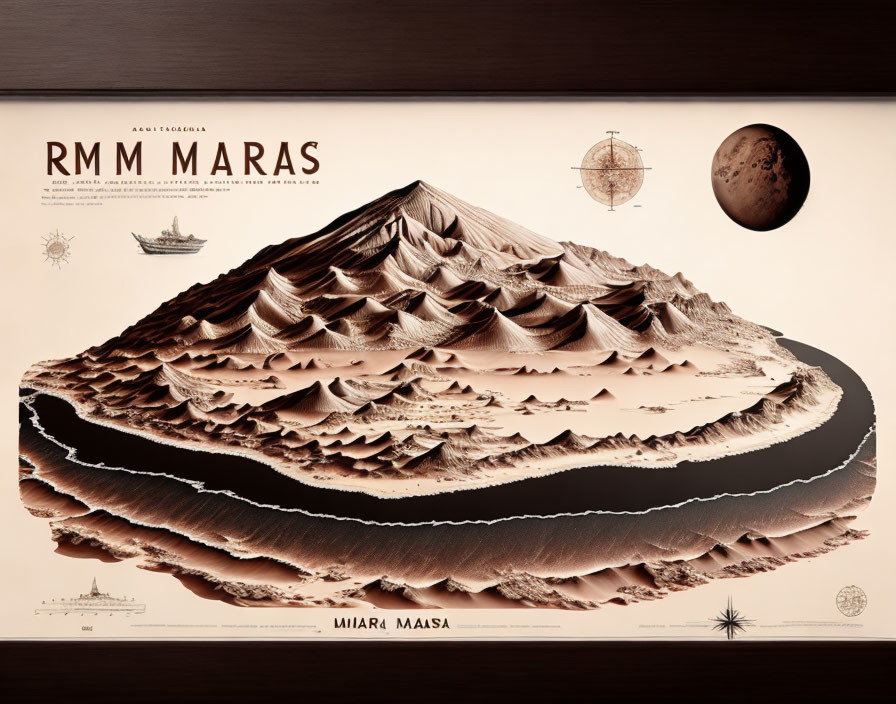 Geological formation cross-section with "RMM MARAS" title and topographic symbols