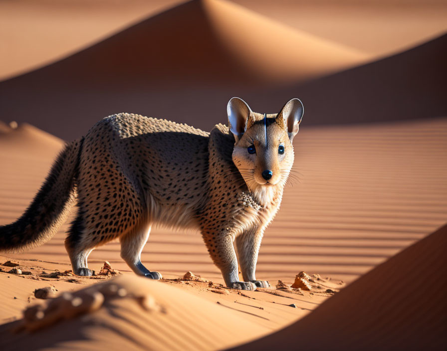 Desert kangaroo mouse hybrid in sandy landscape