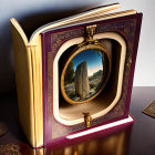 Carved Book Transformed into 3D Desert Landscape Frame