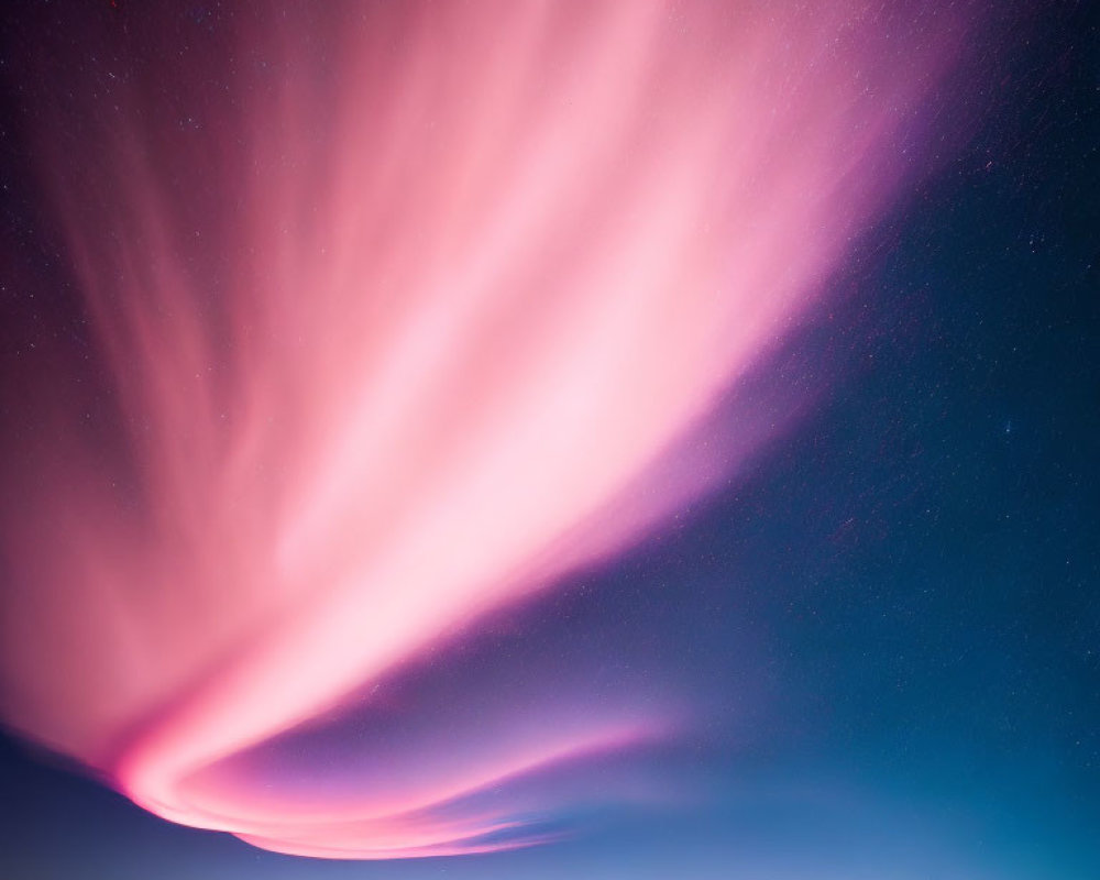 Vibrant Pink and Purple Aurora in Twilight Sky