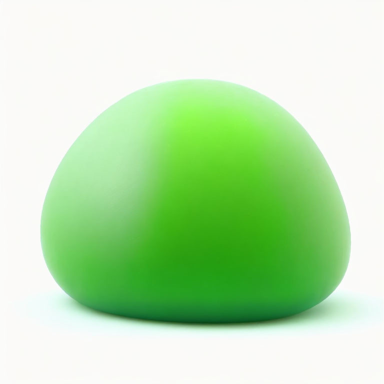 Green Gradient Dome Object on White Background