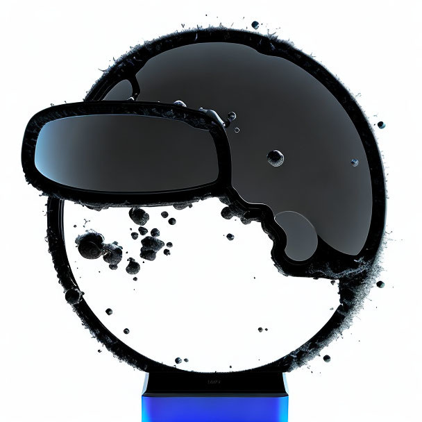 Black Sunglasses with Liquid Splashes on White Background