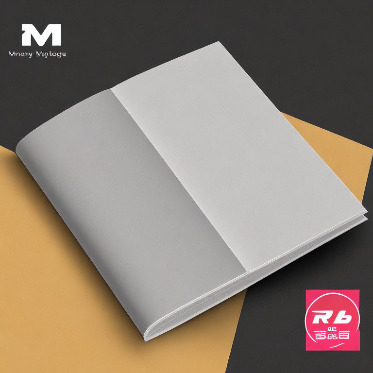 Blank Magazine Mockup on Dual-Tone Background with Geometric Shapes