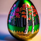 Intricate Floral and Bird Motifs on Ornate Egg Display