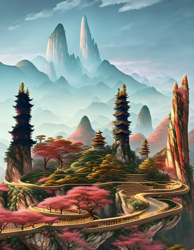 Scenic Winding Road Through Vibrant Landscape