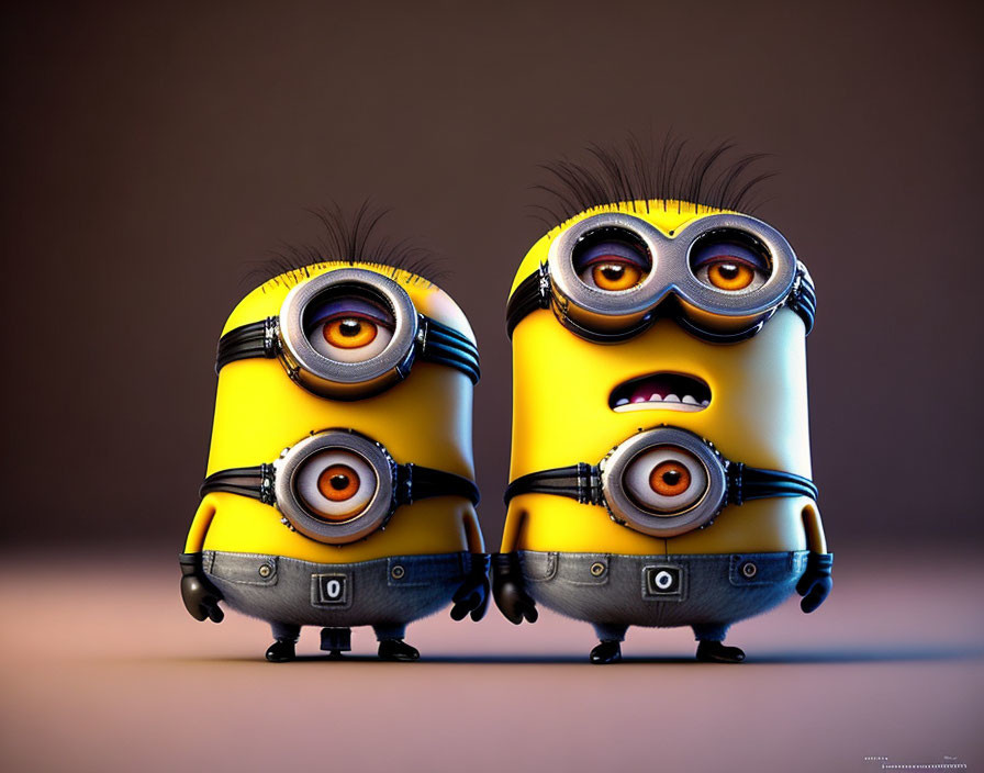 Minions with Single and Double Eyes in Goggles & Overalls