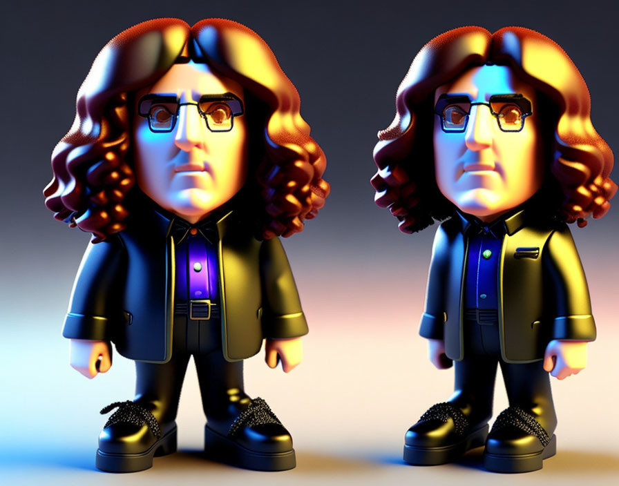 Stylized 3D characters of Isaac Newton on gradient background