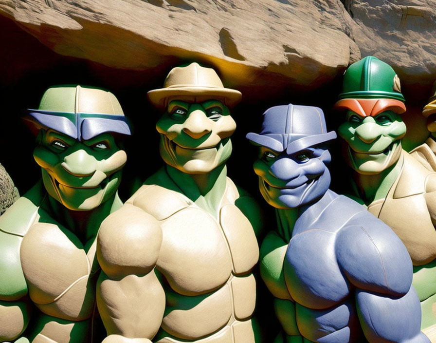 Colorful Teenage Mutant Ninja Turtle Figures with Unique Personalities