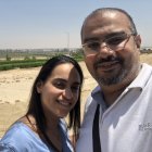 Desert Selfie of Couple with Smoke in Background