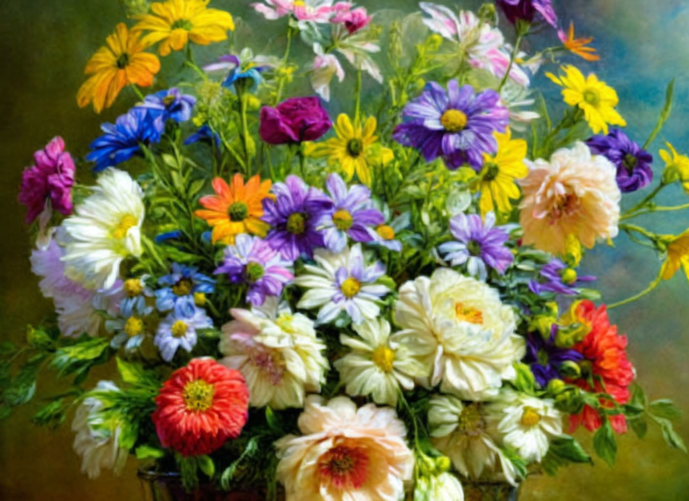 Bouquet in Oil Pastels