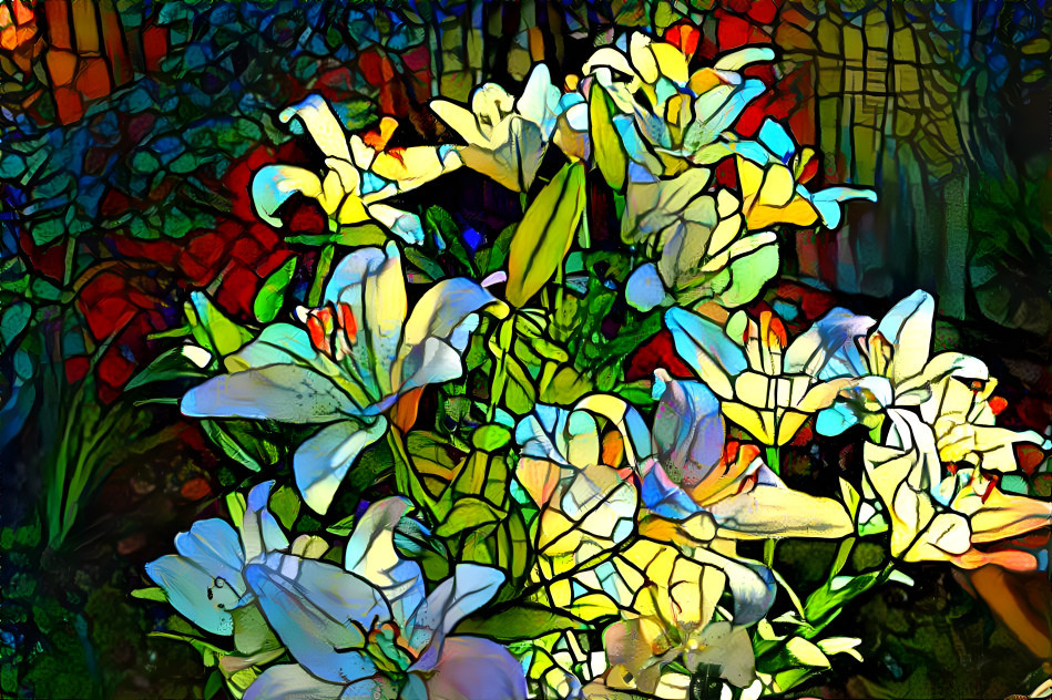 stained glass lilies