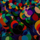 Vibrant Overlapping Circle Abstract Pattern in Various Hues