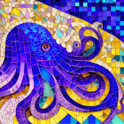 Colorful Octopus Mosaic Artwork with Intricate Patterns