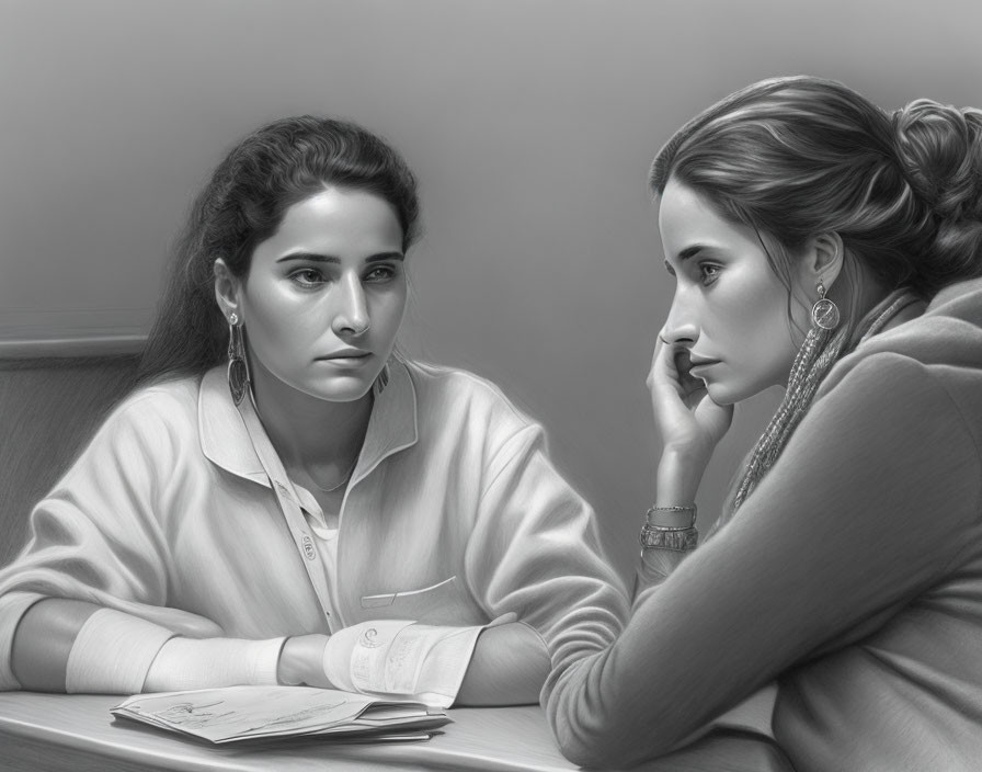 Intense conversation between two women at a table