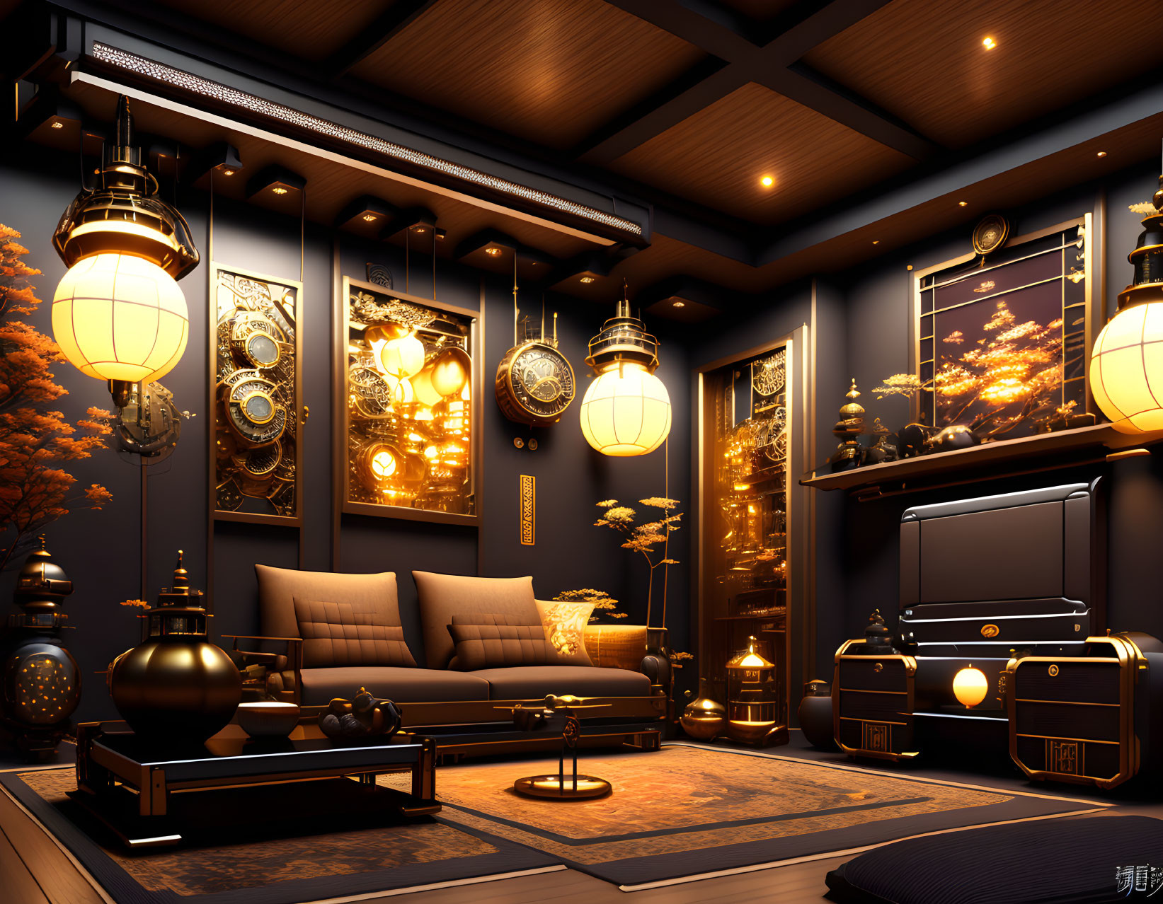 Steampunk Japanese room