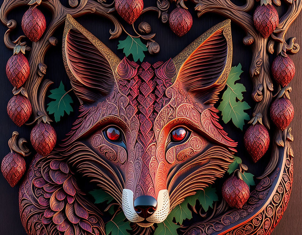 Ornate Wood Fox