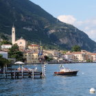 Scenic coastal village with white buildings and terracotta roofs