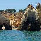 Serene Bay with Turquoise Waters and Red Cliffs