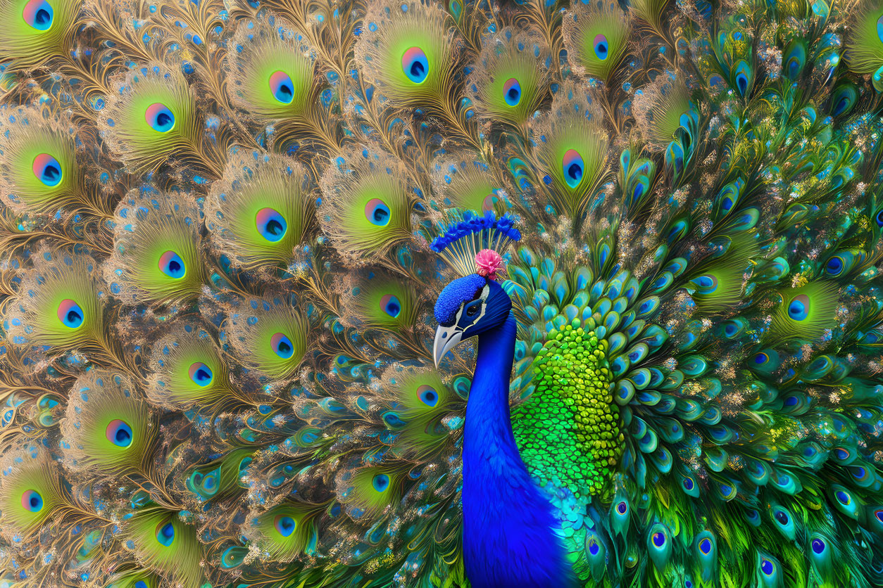 Colorful Peacock Displaying Vibrant Feathers