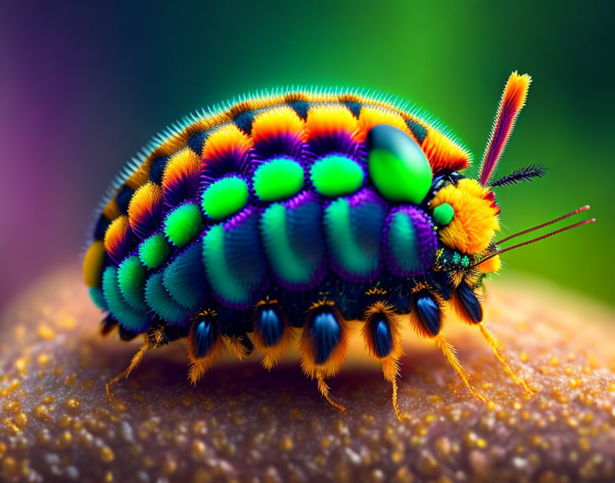 Colorful Rainbow Beetle with Glossy Body and Iridescent Shine