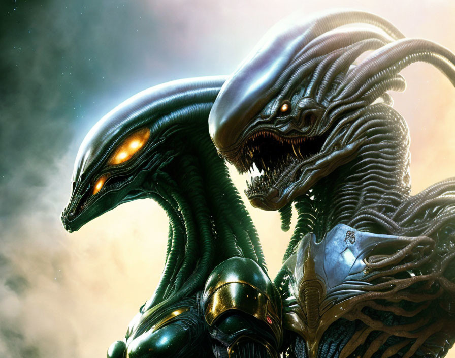 Glossy exoskeleton xenomorphs in cosmic setting