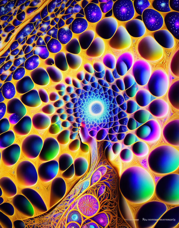 Colorful Fractal Artwork with Psychedelic Patterns