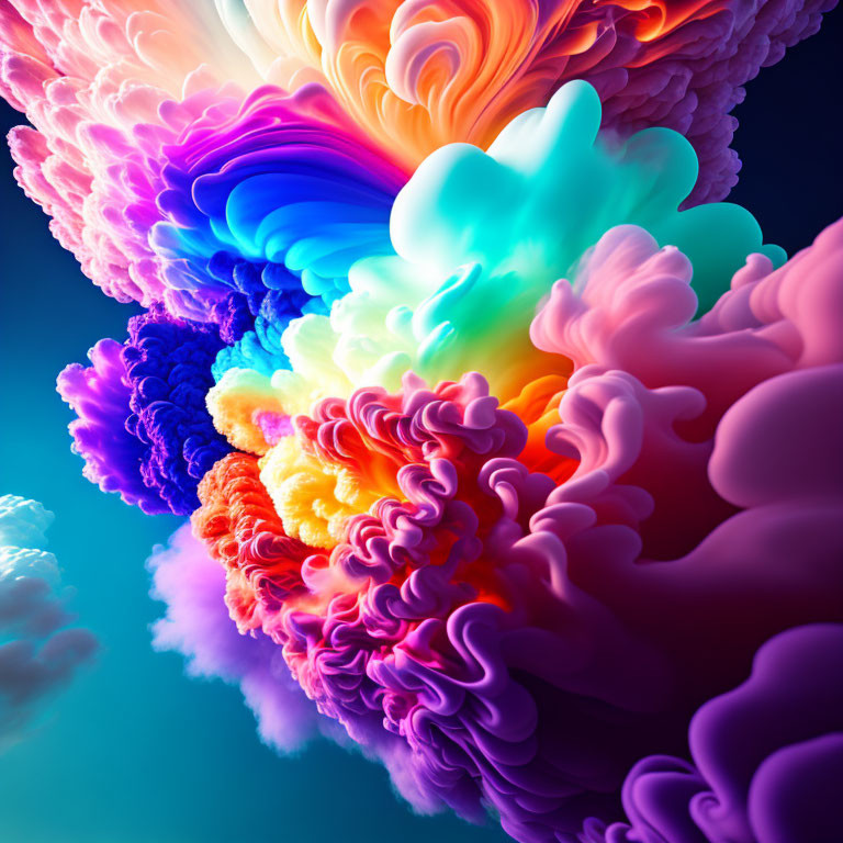 Multicolored Abstract Design: Flowing Clouds in Blue, Purple, Pink, Yellow