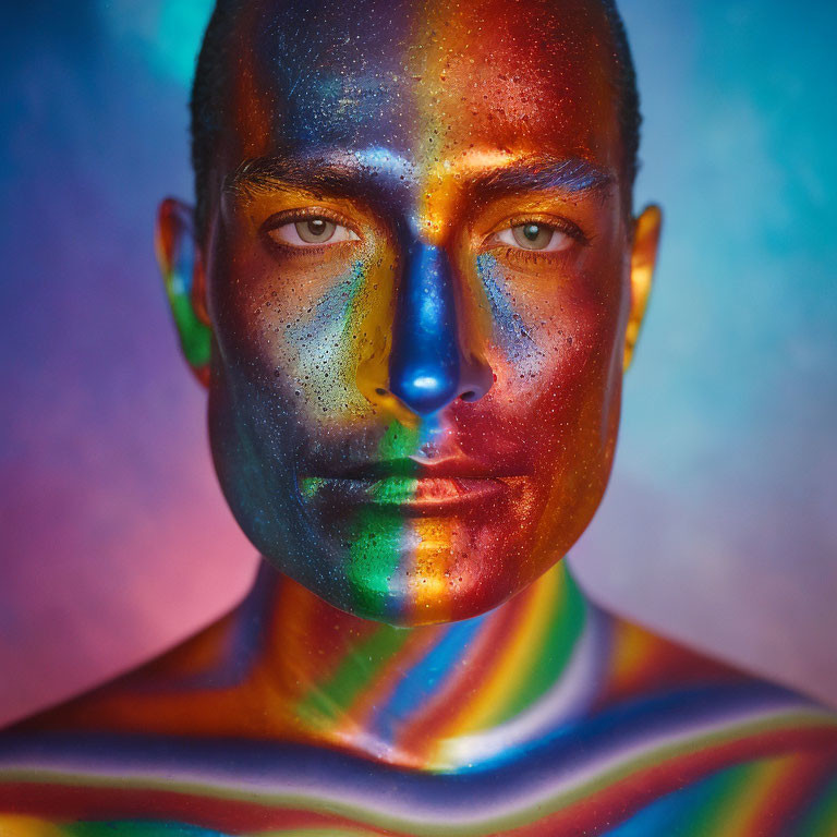 Colorful Face and Body Paint under Soft Lighting