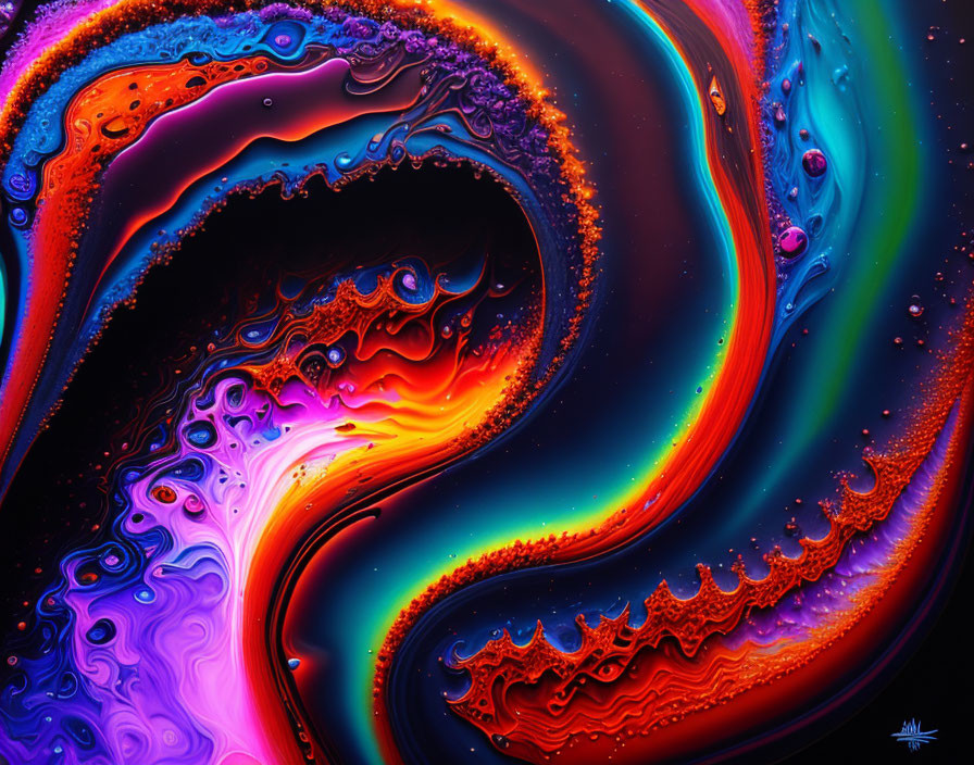 Colorful Swirling Patterns in Blue, Purple, and Orange