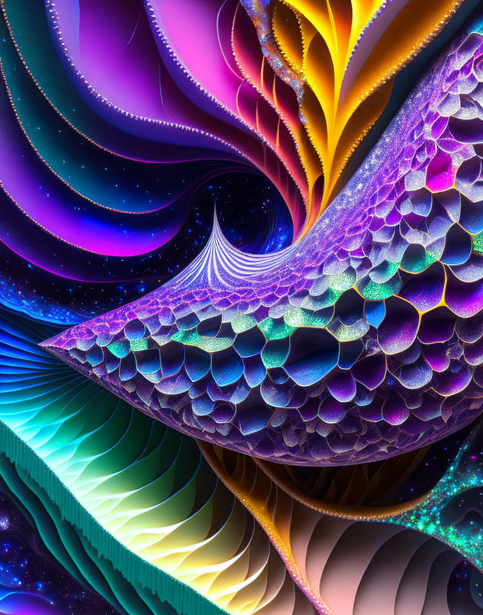 Colorful Fractal Design with Vivid Colors and Intricate Patterns