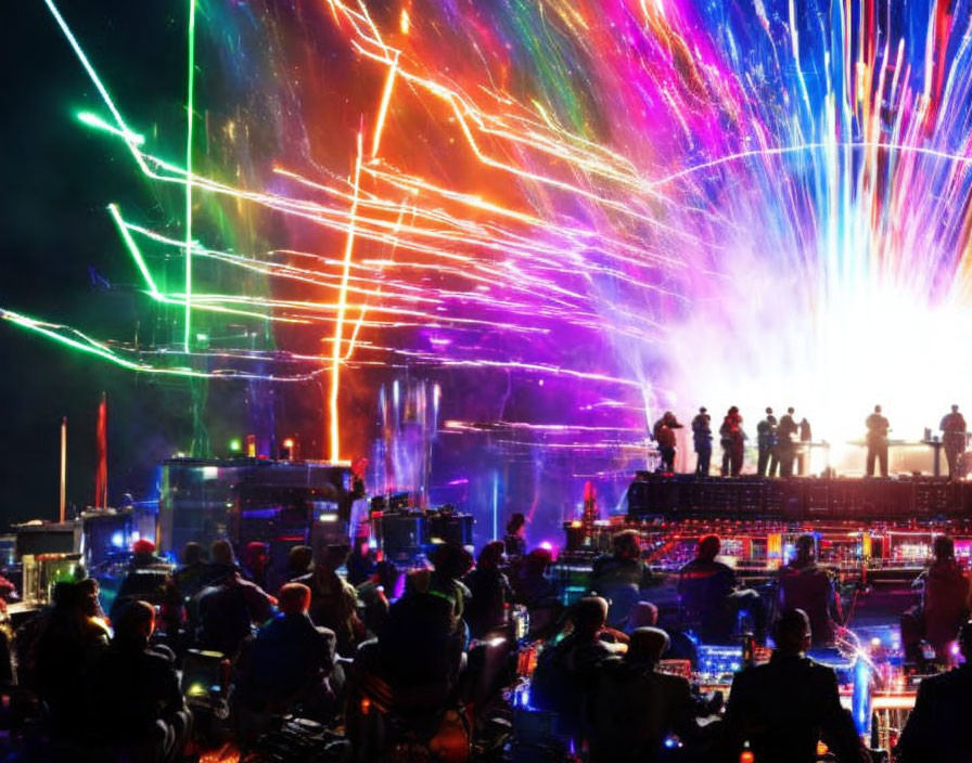 Colorful laser light show captivates live crowd