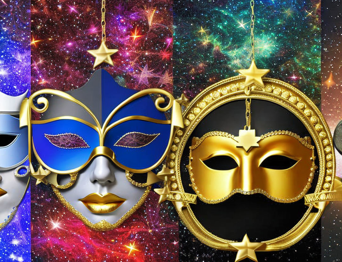 Celestial Carnival Masks: Cool Silver vs. Warm Gold