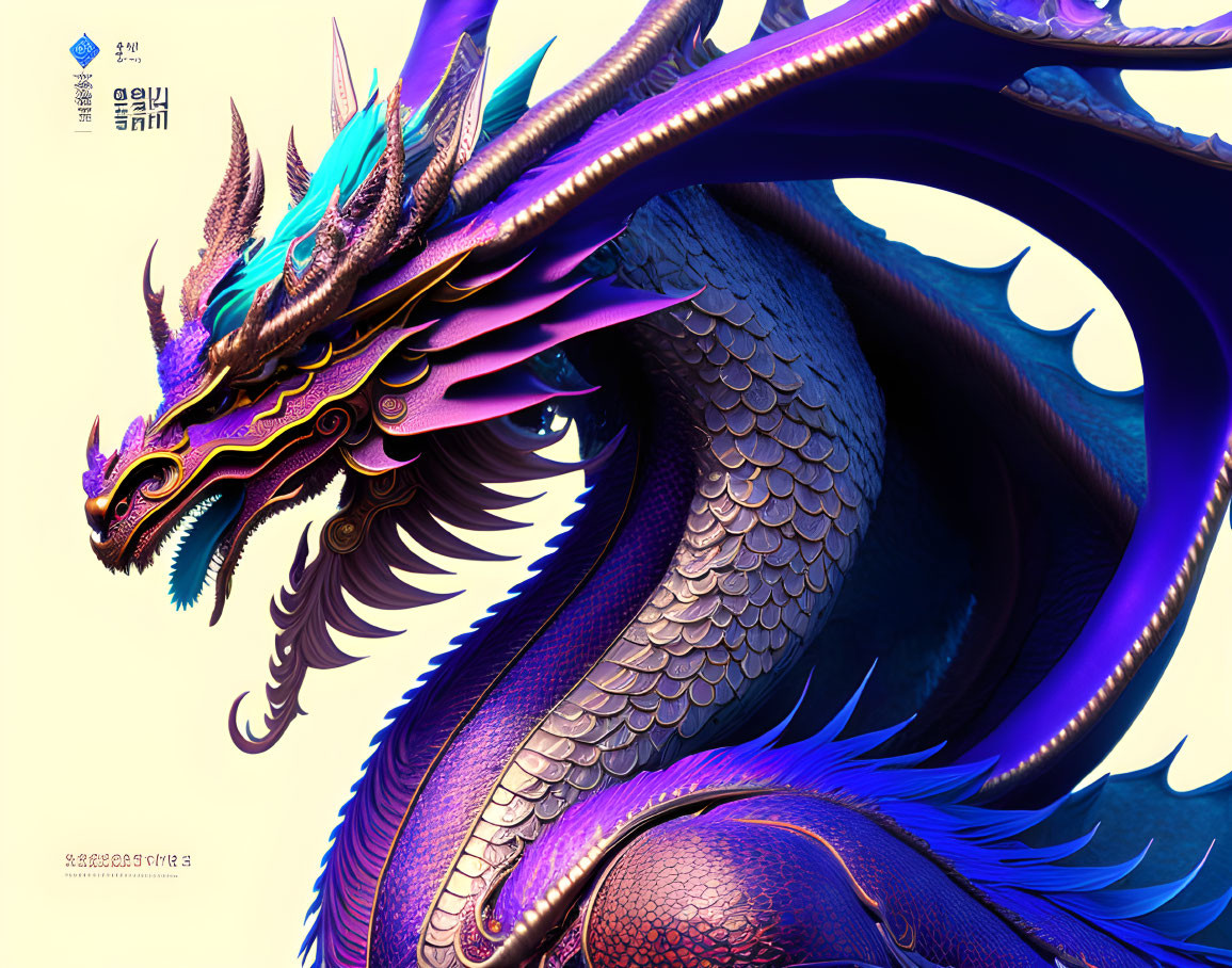 Colorful Dragon Artwork with Ornate Details