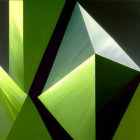 Green-toned abstract geometric shapes on soft-focus background