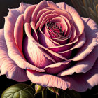 Detailed Close-Up of Lush Pink Rose Petals on Dark Background