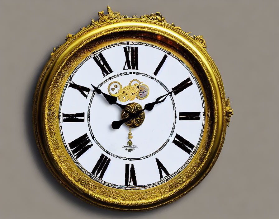 A gold wall clock