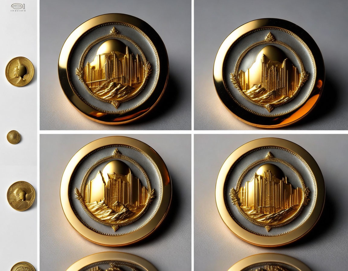 Futuristic design styles of coins