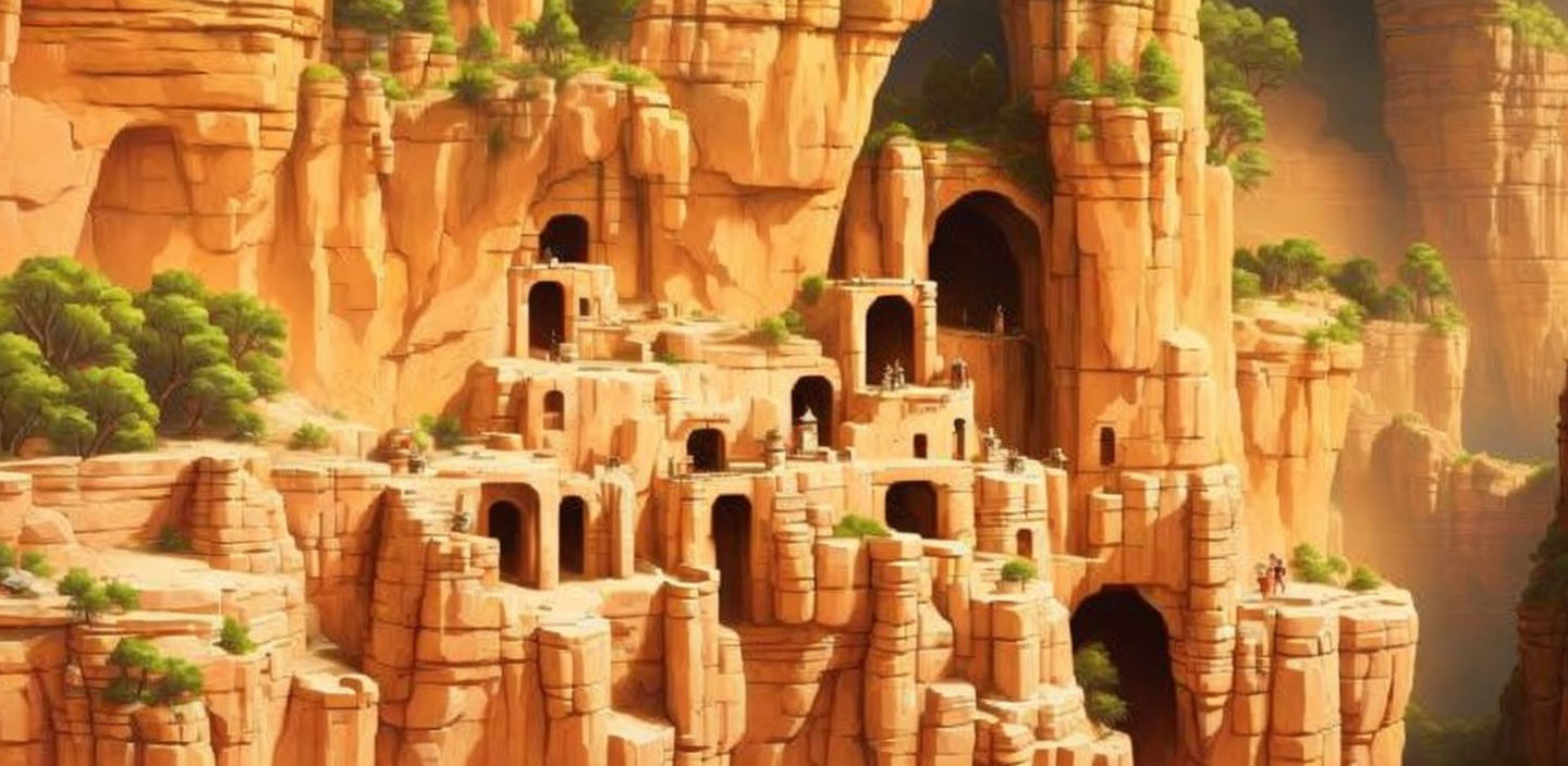 Ancient Cliff Dwellings in Sandstone Formations