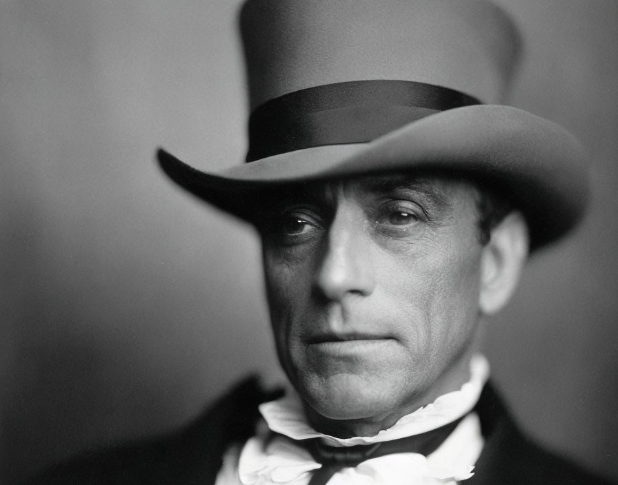 Monochrome portrait of a serious man in formal wear